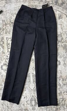 Kasper Black Linen Pants Womens Size 4 Straight Leg Dress Trousers Career